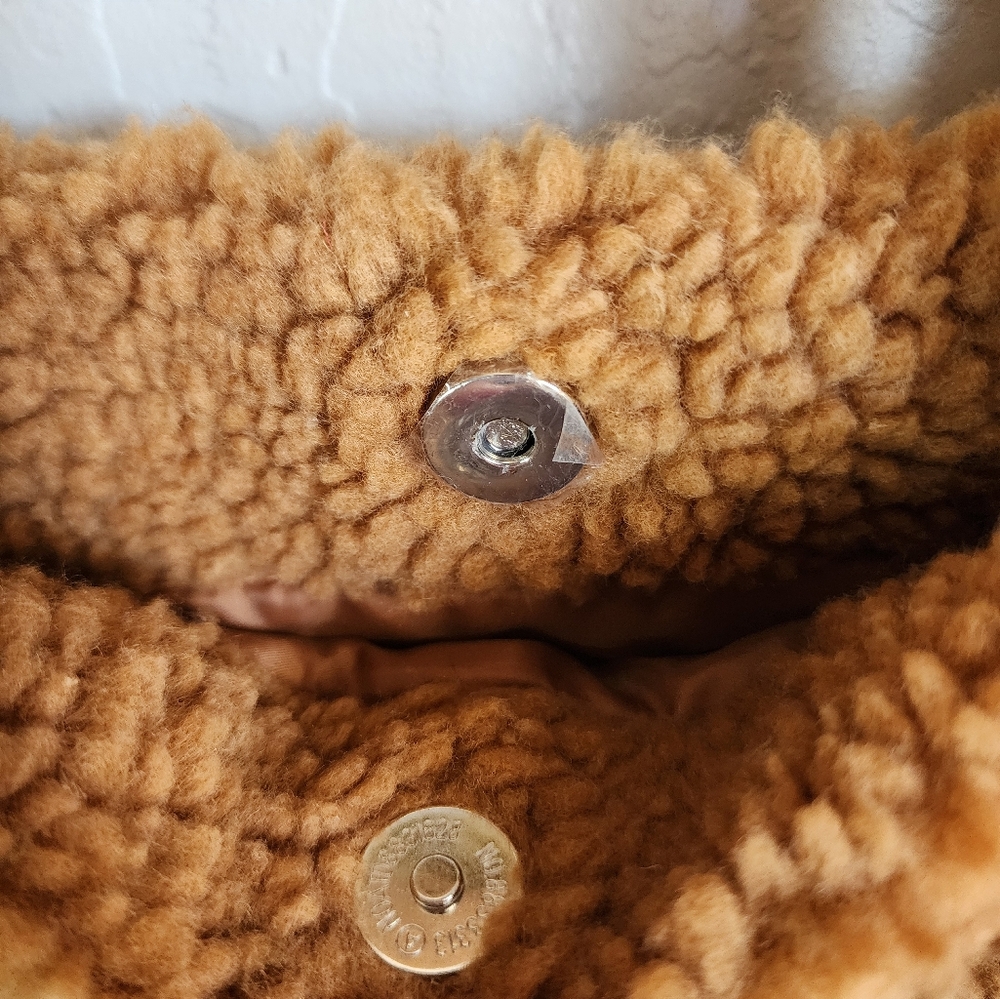 PINK Brown Sherpa Shoulder Bag Tote - Picture 3 of 4